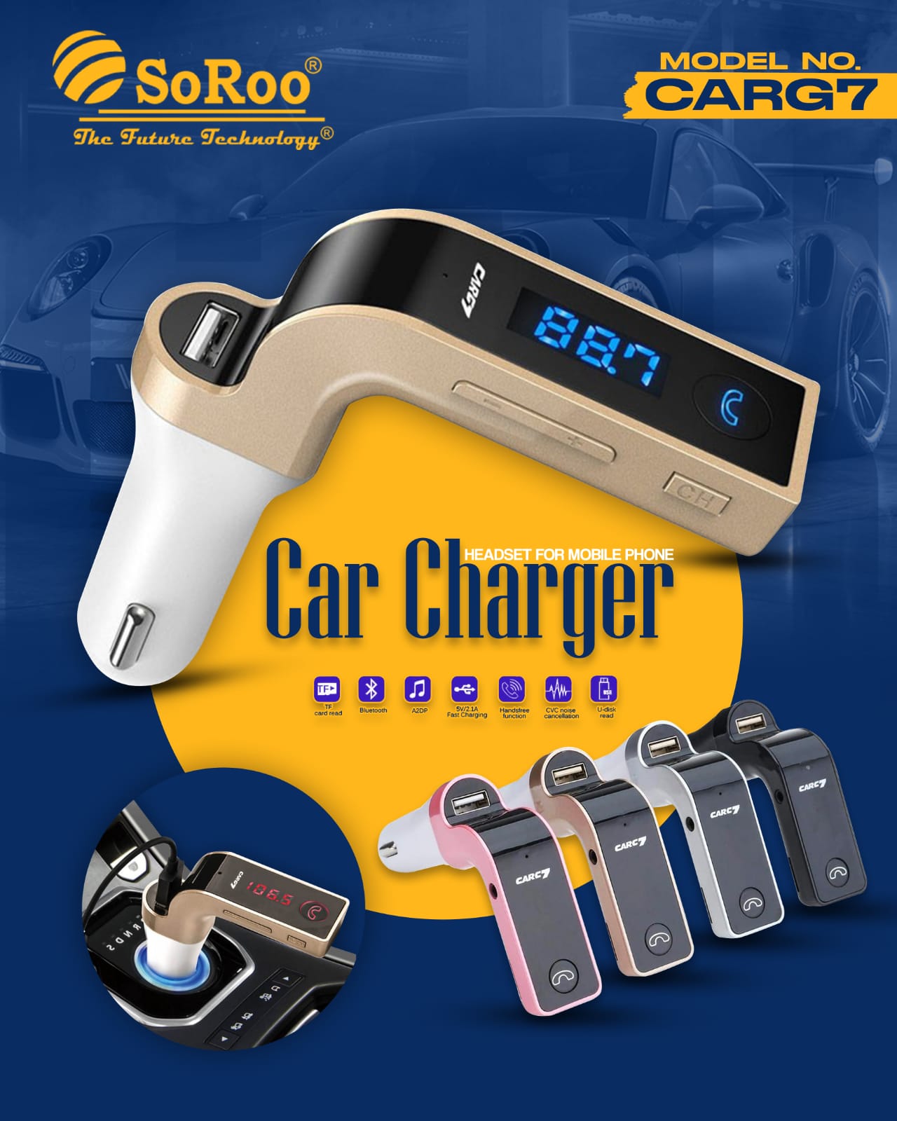 Soroo Mobile Headset Car Charger